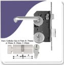 Escape Exit Door Lock Set Internal Opening